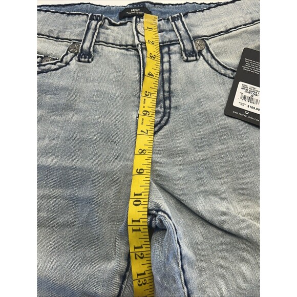 True Religion Ricky Super T Fray Relaxed Straight Shorts Men SZ 32 Light Demin - Picture 7 of 11